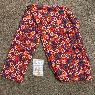 LuLaRoe TC Leggings ORANGE PURPLE TEAL Daisy VIBRANT